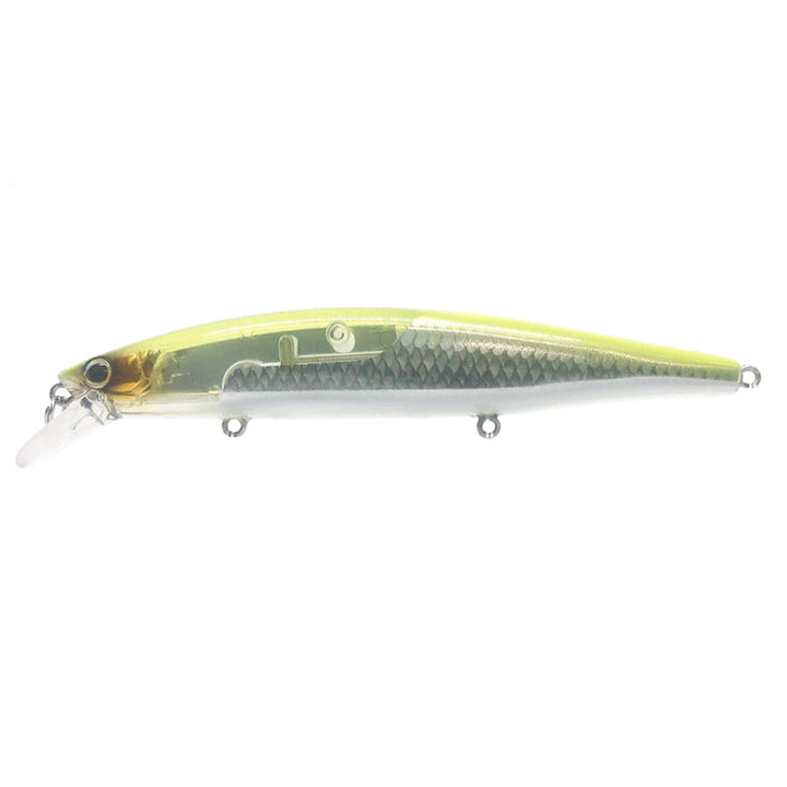 Shimano World Minnow WM-115SP FlashBoost Jerkbait - Black Gold-Black SV-Blue SV-Chart Head-Chart SV-Clown-Pink Smelt-Salangidae-Ghost Ayu - Carolina Fishing Tackle LLC