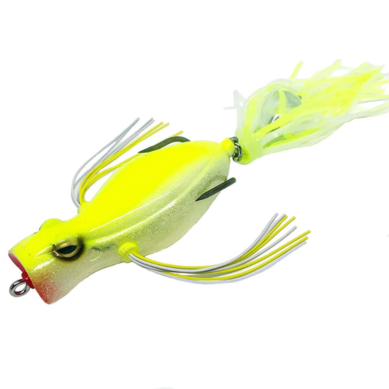 Teckel Lures Duckroaker Popper Frogs - #002 Pearl White-#003 Black Blue-#009 Bluegill-#010 Crystal Chartreuse-#012 Black Bird-#013 Bone-#017 Green Pumpkin-#023 Gizzard Shad-#026 Baby Duck-#027 Hologram Bone - Carolina Fishing Tackle LLC