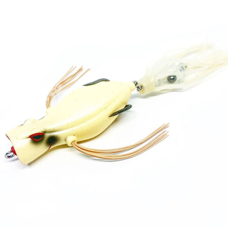 Teckel Lures Duckroaker Popper Frogs - #002 Pearl White-#003 Black Blue-#009 Bluegill-#010 Crystal Chartreuse-#012 Black Bird-#013 Bone-#017 Green Pumpkin-#023 Gizzard Shad-#026 Baby Duck-#027 Hologram Bone - Carolina Fishing Tackle LLC
