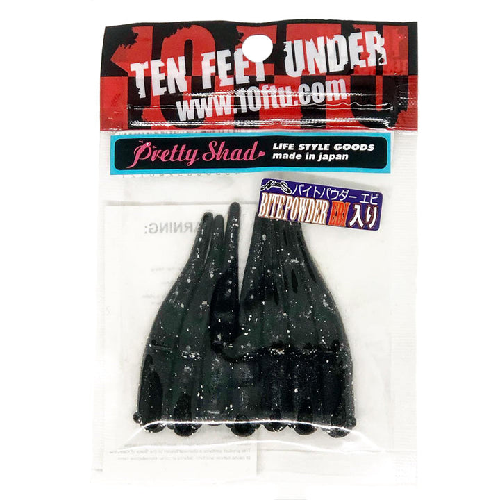 Ten Feet Under 2.2” Pretty Shad 7pk - #02 Black-#03 Oil-#04 Watermelon Pepper-#05 Green Pumpkin Pepper-#06 Smoke/Silver Flake-#07 Watermelon-#08 Watermelon/Red Flake-#09 Smoke-#11 Light Pumpkin/Blue Flake-#12 Bubblegum Pink - Carolina Fishing Tackle LLC