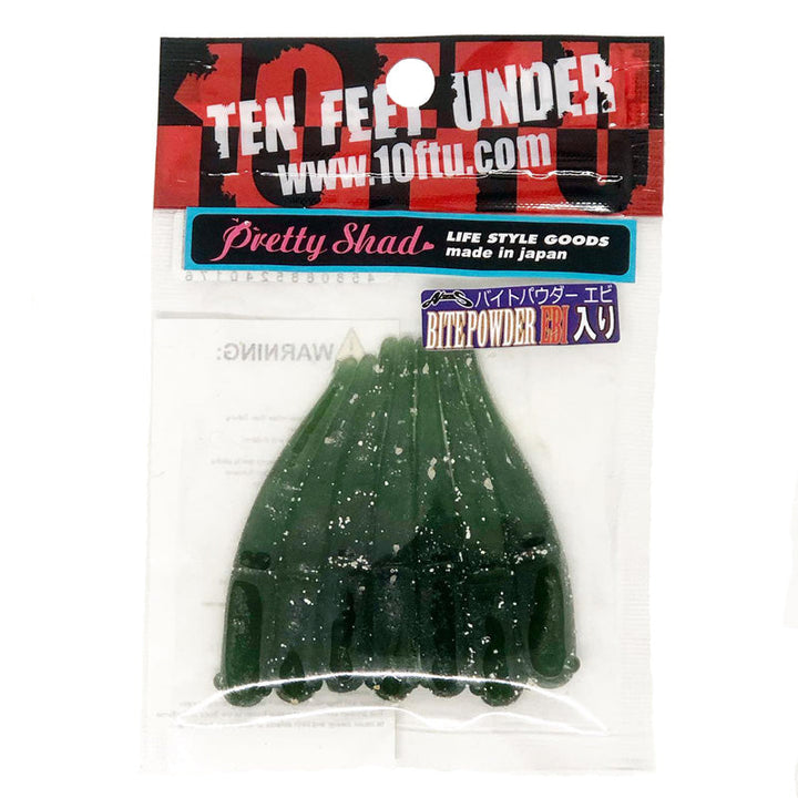 Ten Feet Under 2.2” Pretty Shad 7pk - #02 Black-#03 Oil-#04 Watermelon Pepper-#05 Green Pumpkin Pepper-#06 Smoke/Silver Flake-#07 Watermelon-#08 Watermelon/Red Flake-#09 Smoke-#11 Light Pumpkin/Blue Flake-#12 Bubblegum Pink - Carolina Fishing Tackle LLC