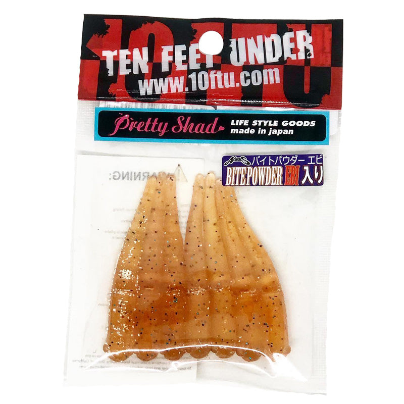Ten Feet Under 2.2” Pretty Shad 7pk - #02 Black-#03 Oil-#04 Watermelon Pepper-#05 Green Pumpkin Pepper-#06 Smoke/Silver Flake-#07 Watermelon-#08 Watermelon/Red Flake-#09 Smoke-#11 Light Pumpkin/Blue Flake-#12 Bubblegum Pink - Carolina Fishing Tackle LLC