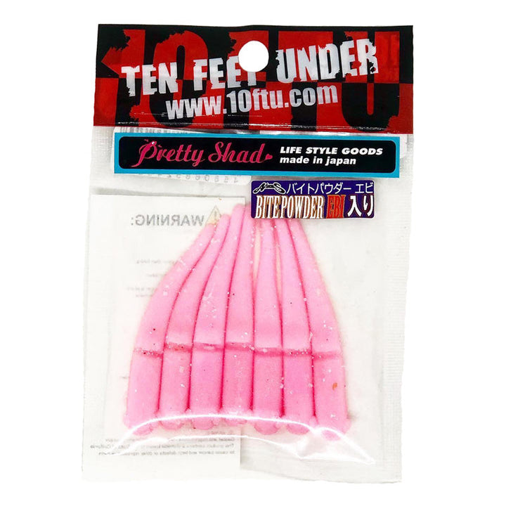 Ten Feet Under 2.2” Pretty Shad 7pk - #02 Black-#03 Oil-#04 Watermelon Pepper-#05 Green Pumpkin Pepper-#06 Smoke/Silver Flake-#07 Watermelon-#08 Watermelon/Red Flake-#09 Smoke-#11 Light Pumpkin/Blue Flake-#12 Bubblegum Pink - Carolina Fishing Tackle LLC