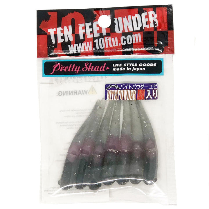 Ten Feet Under 2.2” Pretty Shad 7pk - #02 Black-#03 Oil-#04 Watermelon Pepper-#05 Green Pumpkin Pepper-#06 Smoke/Silver Flake-#07 Watermelon-#08 Watermelon/Red Flake-#09 Smoke-#11 Light Pumpkin/Blue Flake-#12 Bubblegum Pink - Carolina Fishing Tackle LLC
