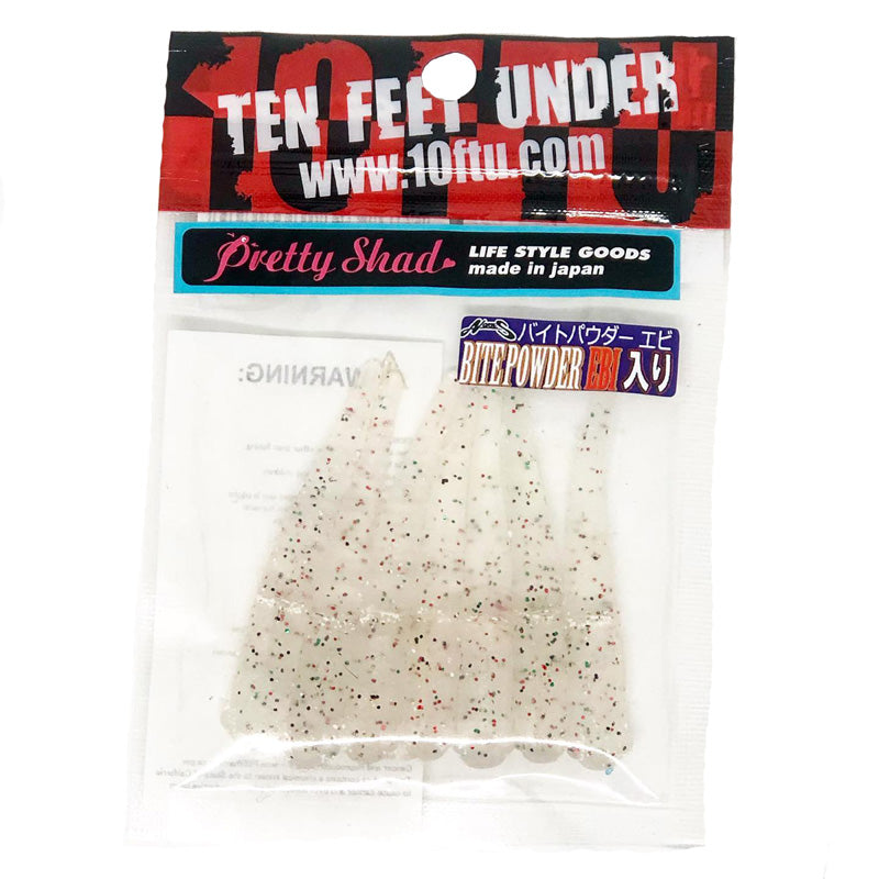 Ten Feet Under 2.2” Pretty Shad 7pk - #02 Black-#03 Oil-#04 Watermelon Pepper-#05 Green Pumpkin Pepper-#06 Smoke/Silver Flake-#07 Watermelon-#08 Watermelon/Red Flake-#09 Smoke-#11 Light Pumpkin/Blue Flake-#12 Bubblegum Pink - Carolina Fishing Tackle LLC