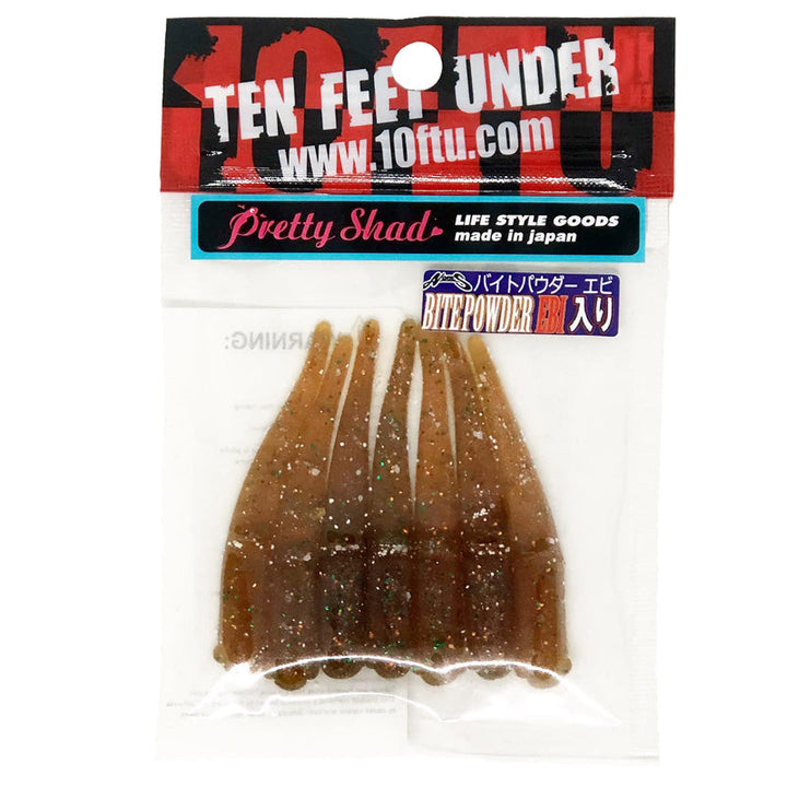 Ten Feet Under 2.2” Pretty Shad 7pk - #02 Black-#03 Oil-#04 Watermelon Pepper-#05 Green Pumpkin Pepper-#06 Smoke/Silver Flake-#07 Watermelon-#08 Watermelon/Red Flake-#09 Smoke-#11 Light Pumpkin/Blue Flake-#12 Bubblegum Pink - Carolina Fishing Tackle LLC