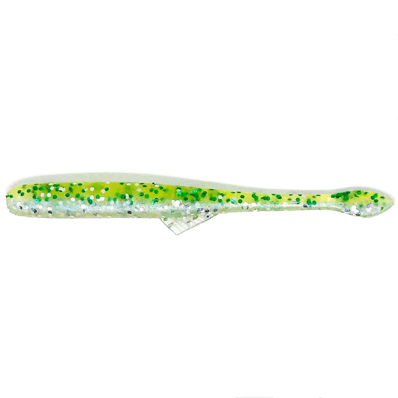 Ten Feet Under 3.8” Skip Shad 8pk - #1 Pearl White-#2 Watermelon Pepper-#03 Green Pumpkin Pepper-#7 Alewife-#13 Fork Secret-#23 Alabama Craw-#27 Chartreuse/Silver Flake-#28 Red-#29 Electric Shad-#30 Bluegill - Carolina Fishing Tackle LLC
