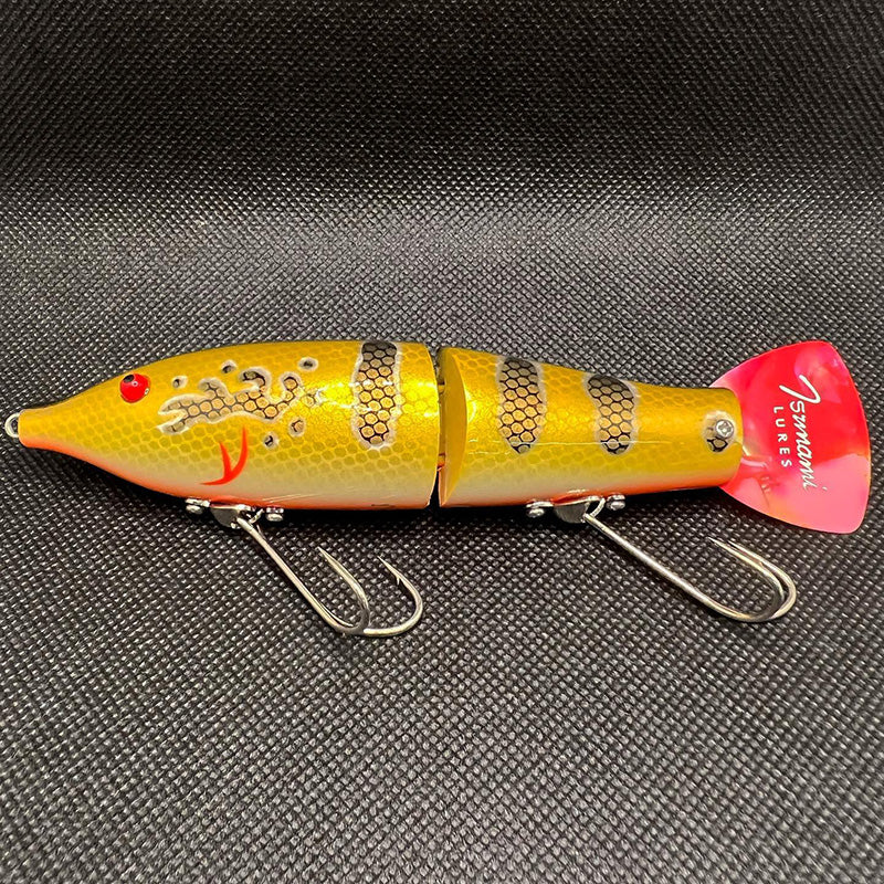 Tsunami Lures Sweepy J DP Swimbaits - #01 Vintage Blue Head-#02 Mestizo Toy Red-#03 Tobacco Sunburst Swirl-#04 Mestizo Yellow-#05 Sleepy Rogue Mekki-#06 Vintage Shad Blue Metallic-#07 Bubble Fish Clear-#08 Peacock Bass-#09 Black Bass-#10 Blue Gill - Carolina Fishing Tackle LLC