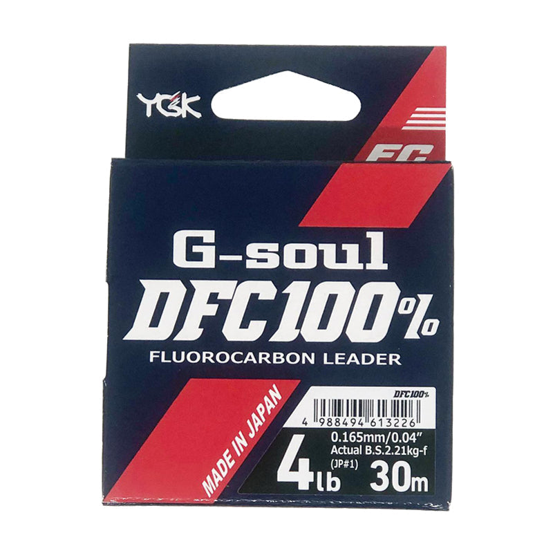 YGK G-Soul DFC 100% Fluorocarbon Leader (Clear) 30m - 4lb-6lb-12lb-14lb-16lb-20lb-25lb - Carolina Fishing Tackle LLC