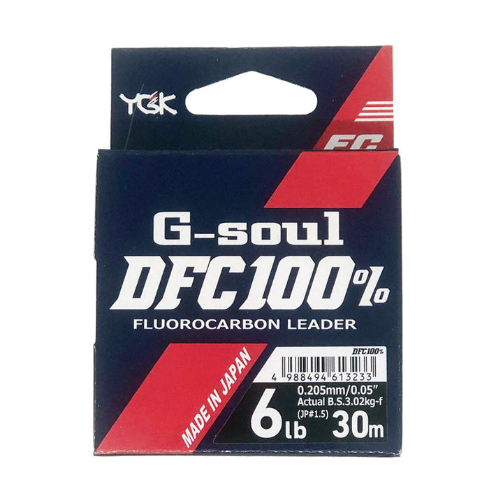 YGK G-Soul DFC 100% Fluorocarbon Leader (Clear) 30m - 4lb-6lb-12lb-14lb-16lb-20lb-25lb - Carolina Fishing Tackle LLC