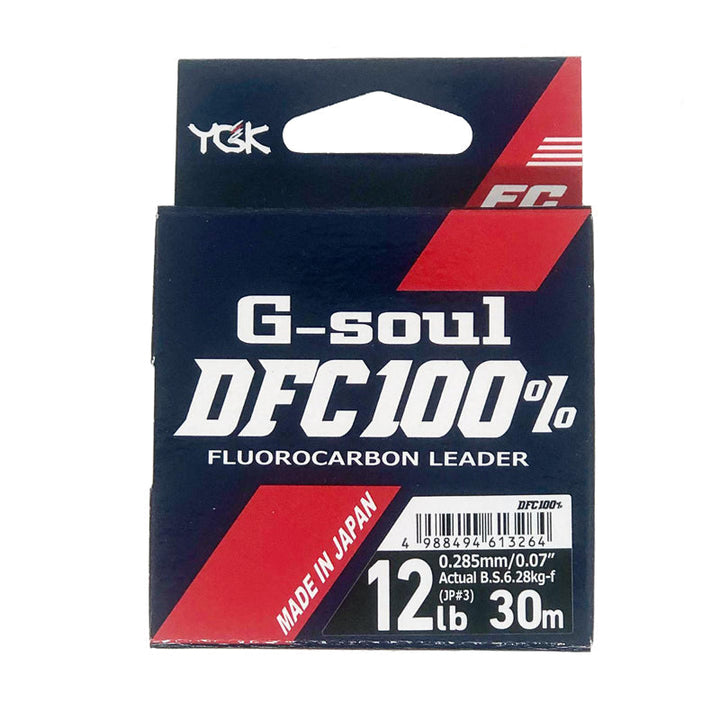 YGK G-Soul DFC 100% Fluorocarbon Leader (Clear) 30m - 4lb-6lb-12lb-14lb-16lb-20lb-25lb - Carolina Fishing Tackle LLC