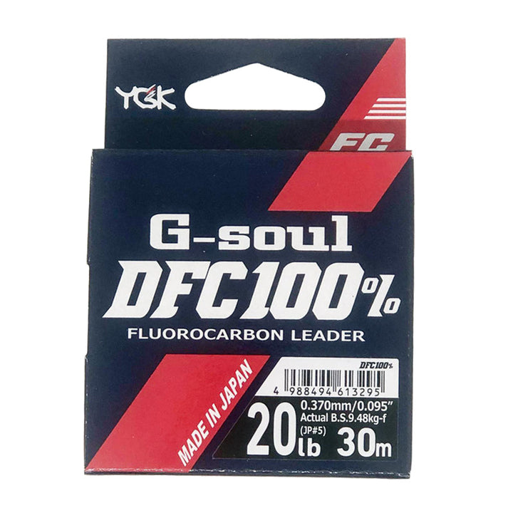 YGK G-Soul DFC 100% Fluorocarbon Leader (Clear) 30m - 4lb-6lb-12lb-14lb-16lb-20lb-25lb - Carolina Fishing Tackle LLC