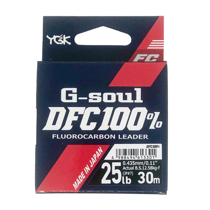 YGK G-Soul DFC 100% Fluorocarbon Leader (Clear) 30m - 4lb-6lb-12lb-14lb-16lb-20lb-25lb - Carolina Fishing Tackle LLC