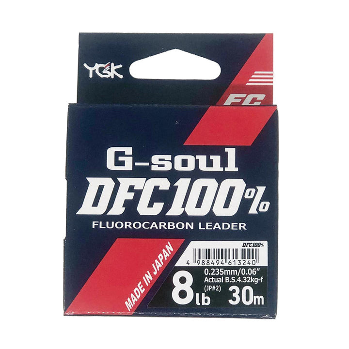 YGK G-Soul DFC 100% Fluorocarbon Leader (Clear) 30m - 4lb-6lb-12lb-14lb-16lb-20lb-25lb - Carolina Fishing Tackle LLC
