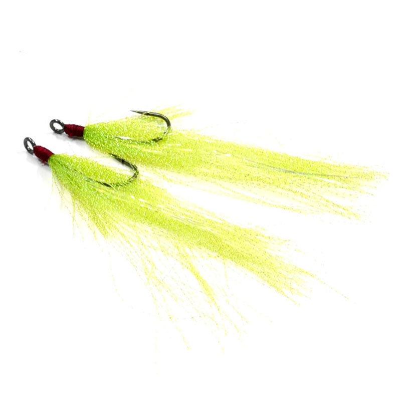 Zappu #3/0 MEGA Tinsel Hook 2pk - Chartreuse/Tinsel - Carolina Fishing Tackle LLC